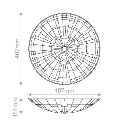 Quoizel - Plafón INGLENOOK 2xE27/60W/230V diá. 40,7 cm