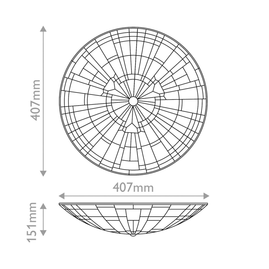 Quoizel - Plafón INGLENOOK 2xE27/60W/230V diá. 40,7 cm