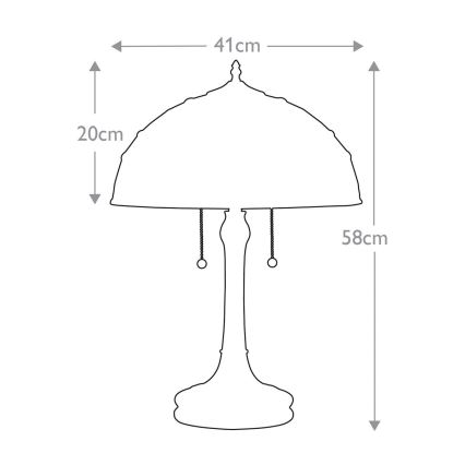 Quoizel - Lámpara de sobremesa Tiffany KAMI 2xE27/60W/230V