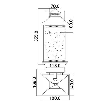 Quoizel - Aplique de exterior LIVINGSTON 2xE14/40W/230V IP44