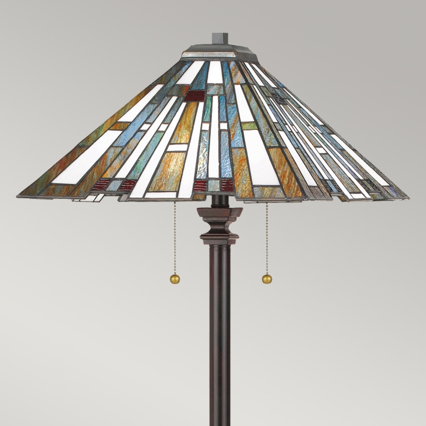 Quoizel - Lámpara de pie Tiffany MAYBECK 2xE27/60W/230V