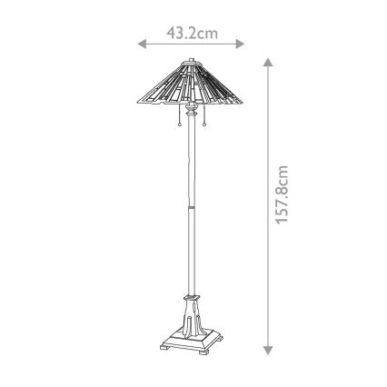 Quoizel - Lámpara de pie Tiffany MAYBECK 2xE27/60W/230V