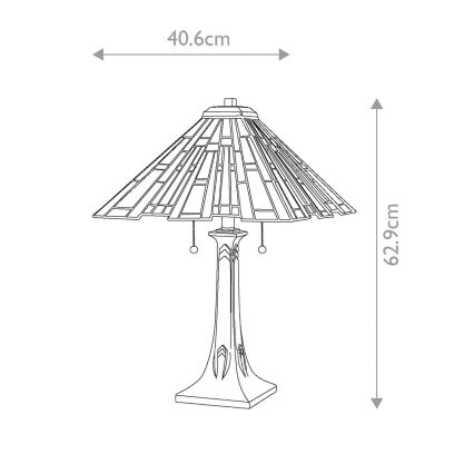 Quoizel - Lámpara de mesa Tiffany MAYBECK 2xE27/60W/230V