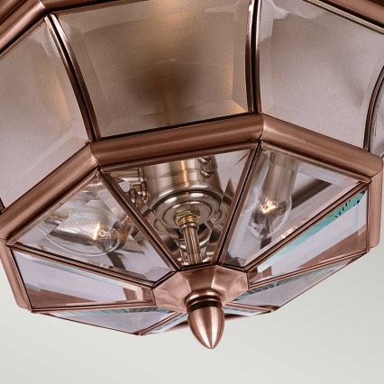 Quoizel - Lámpara de techo exterior NEWBURY 3xE14/60W/230V IP44 acabado en cobre