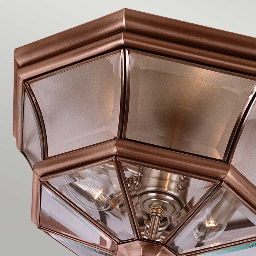 Quoizel - Lámpara de techo exterior NEWBURY 3xE14/60W/230V IP44 acabado en cobre