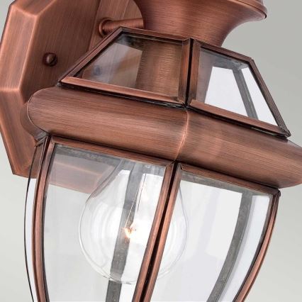 Quoizel - Aplique de pared exterior NEWBURY 1xE27/60W/230V IP44 acabado cobre