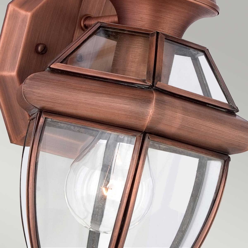 Quoizel - Aplique de pared exterior NEWBURY 1xE27/60W/230V IP44 acabado cobre