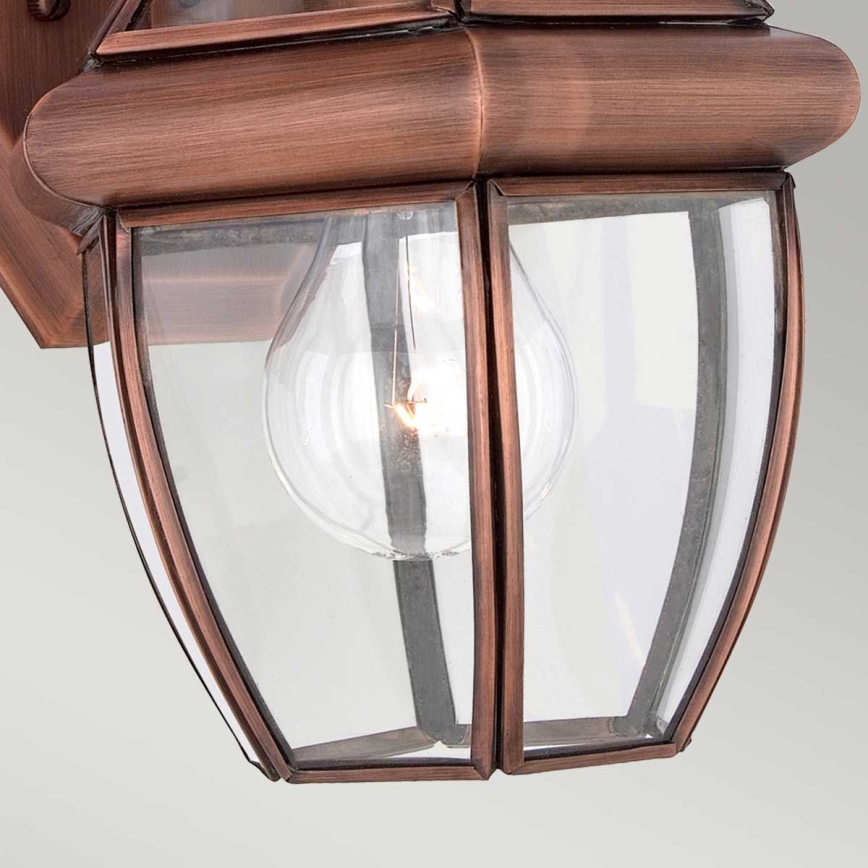 Quoizel - Aplique de pared exterior NEWBURY 1xE27/60W/230V IP44 acabado cobre