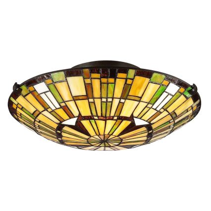 Quoizel - Lámpara de techo Tiffany REED 2xE27/60W/230V Ø 42 cm