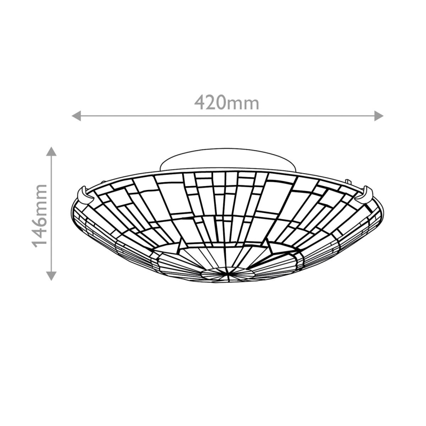 Quoizel - Plafón REED 2xE27/60W/230V diá. 42 cm