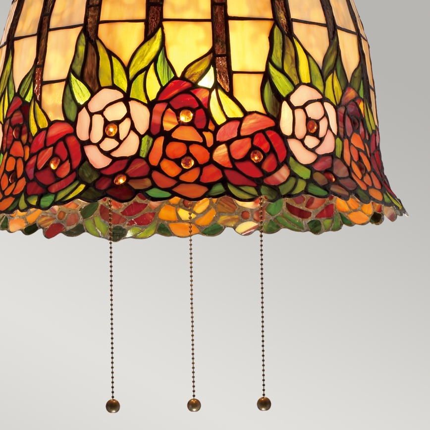 Quoizel - Lámpara de araña con cadena estilo Tiffany ROSECLIFFE, 3xE27/100W/230V