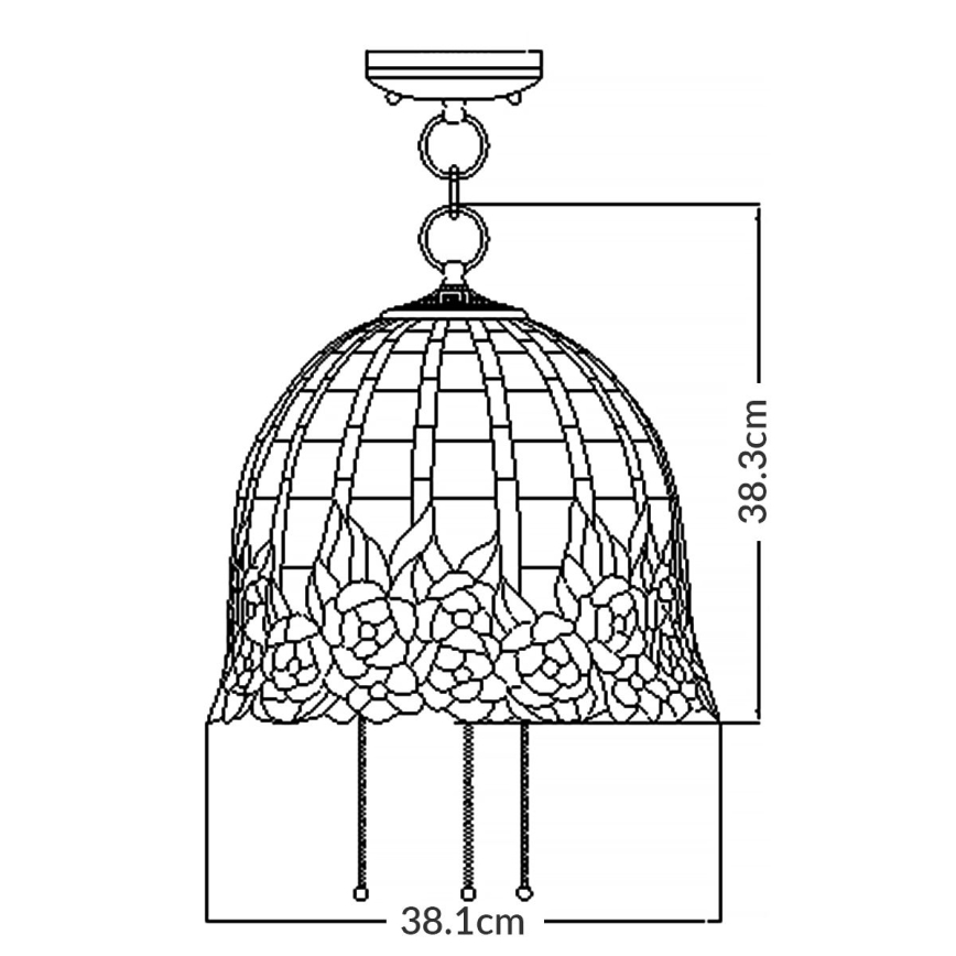 Quoizel - Lámpara de araña con cadena estilo Tiffany ROSECLIFFE, 3xE27/100W/230V