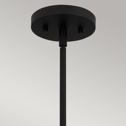Quoizel - Lámpara colgante ROYER 1xE27/60W/230V diá. 30,2 cm transparente/negro/beige