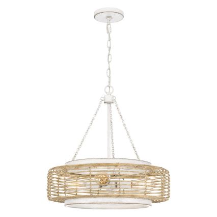 Quoizel - Lámpara colgante con cadena WAYLON 4xE27/60W/230V Ø 50,4 cm marrón/blanco