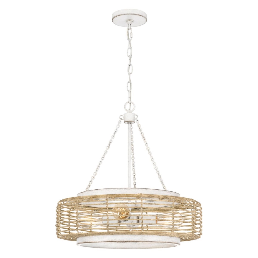Quoizel - Lámpara colgante con cadena WAYLON 4xE27/60W/230V Ø 50,4 cm marrón/blanco