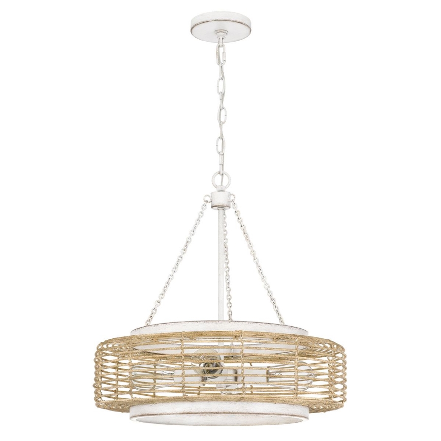 Quoizel - Lámpara colgante con cadena WAYLON 4xE27/60W/230V Ø 50,4 cm marrón/blanco