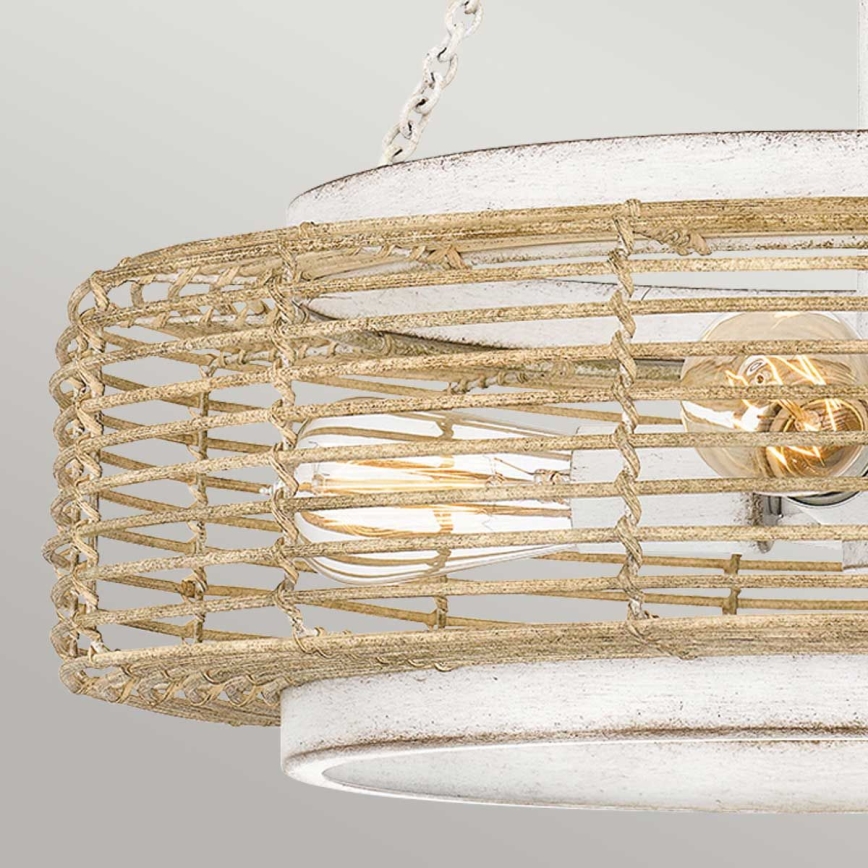 Quoizel - Lámpara colgante con cadena WAYLON 4xE27/60W/230V Ø 50,4 cm marrón/blanco
