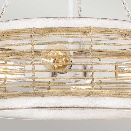 Quoizel - Lámpara colgante con cadena WAYLON 4xE27/60W/230V Ø 50,4 cm marrón/blanco