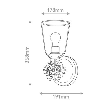 Quoizel - Aplique de pared STARING 1xE27/40W/230V acabado en cobre