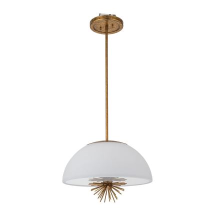 Quoizel - Lámpara colgante STARING 3xE14/40W/230V diá. 45,7 cm dorado/pátina/blanco