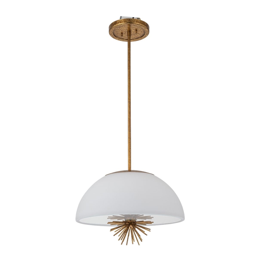 Quoizel - Lámpara colgante STARING 3xE14/40W/230V diá. 45,7 cm dorado/pátina/blanco