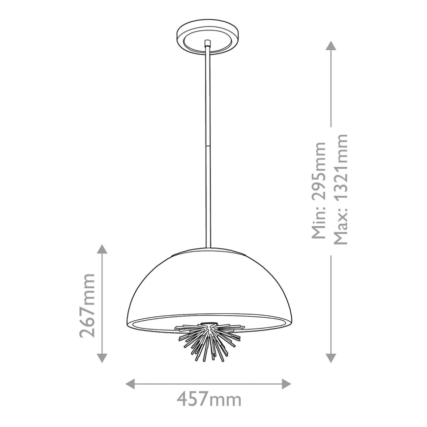 Quoizel - Lámpara colgante STARING 3xE14/40W/230V diá. 45,7 cm dorado/pátina/blanco