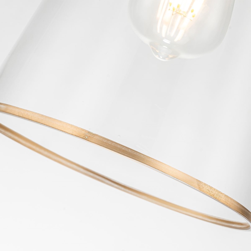 Quoizel - Lámpara colgante STARING 1xE27/40W/230V diá. 18,4 cm dorado/pátina/transparente
