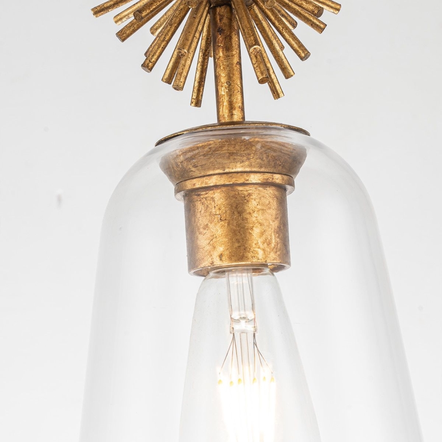 Quoizel - Lámpara colgante STARING 1xE27/40W/230V diá. 18,4 cm dorado/pátina/transparente