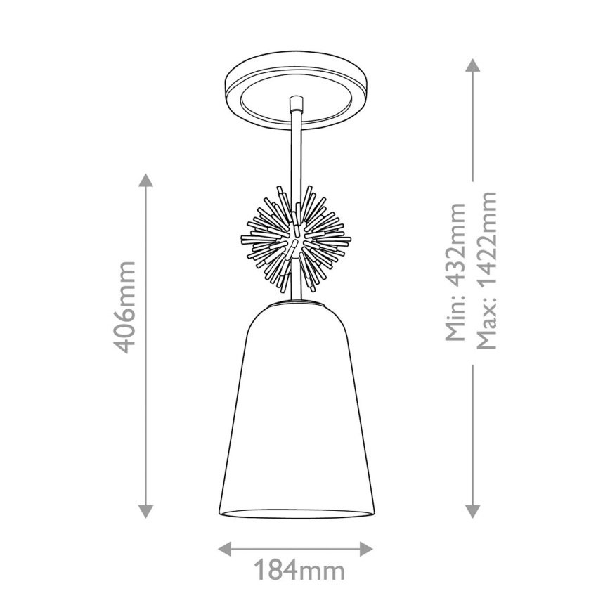 Quoizel - Lámpara colgante STARING 1xE27/40W/230V diá. 18,4 cm dorado/pátina/blanco