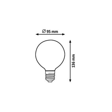 Rabalux - Bombilla LED G95 E27/7,2W/230V 2700K