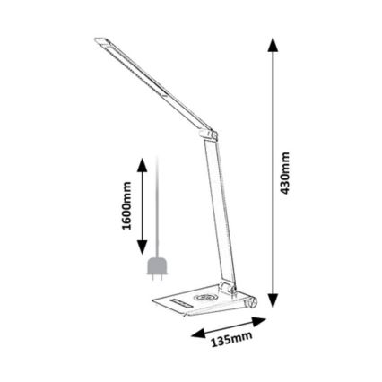 Rabalux - Lámpara de mesa LED regulable LED/13W/230V 2800-5000K