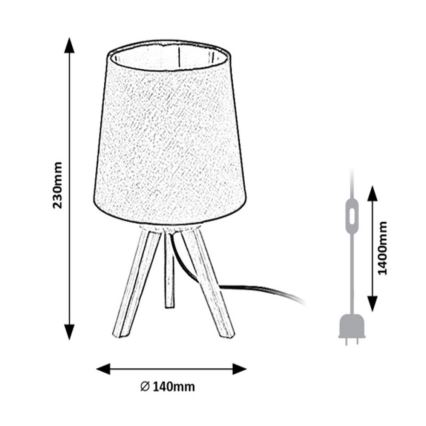 Rabalux - Lámpara de mesa 1xE14/25W/230V negro