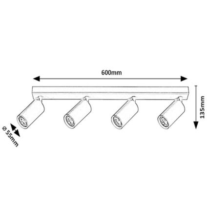 Rabalux - Lámpara de techo con 4 focos GU10/25W/230V blanca