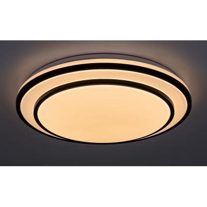 Rabalux - Plafón LED regulable LED/40W/230V 3000-6500K, negro, diámetro 49 cm + mando a distancia