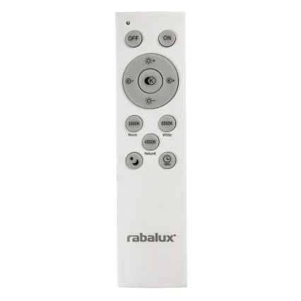 Rabalux - Plafón LED regulable LED/40W/230V 3000-6500K plateado + mando a distancia