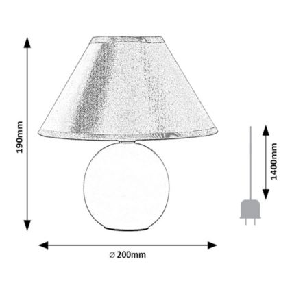 Rabalux  - Lámpara de mesa 1xE14/40W/230V