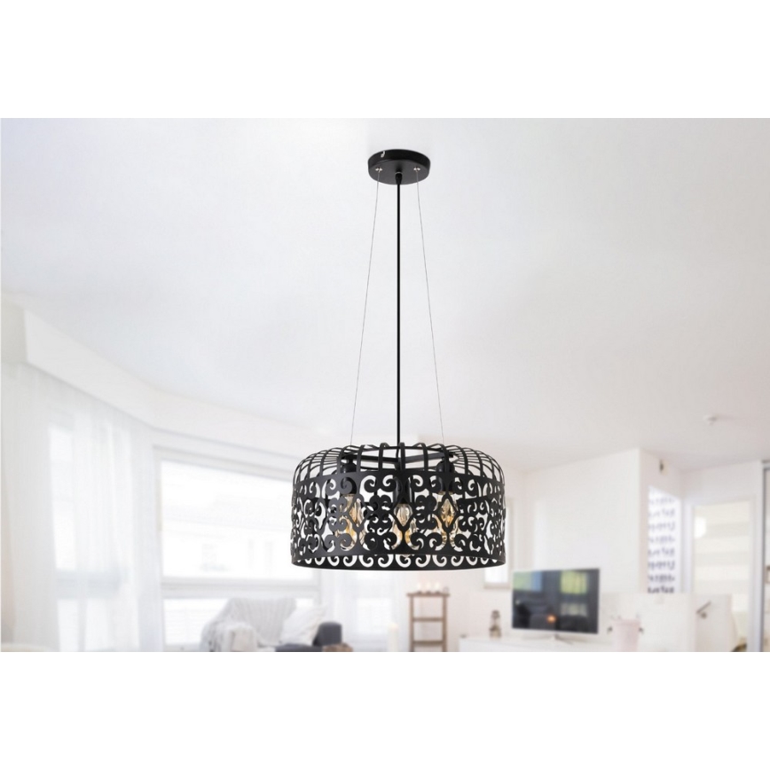 Rabalux - Lámpara colgante 3xE27/60W/230V negro