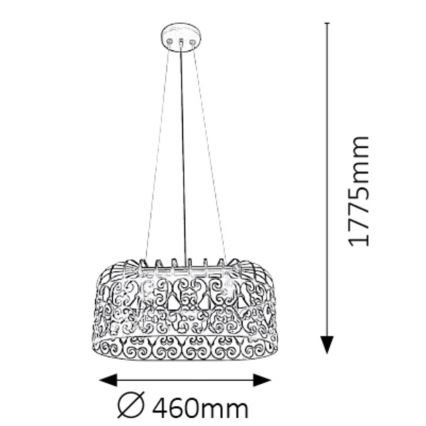 Rabalux - Lámpara colgante 2xE27/60W/230V blanco