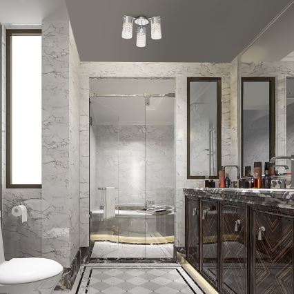 Rabalux - Lámpara de techo para baño, 3xE14/40W/230V, IP44, Ø 33,5 cm