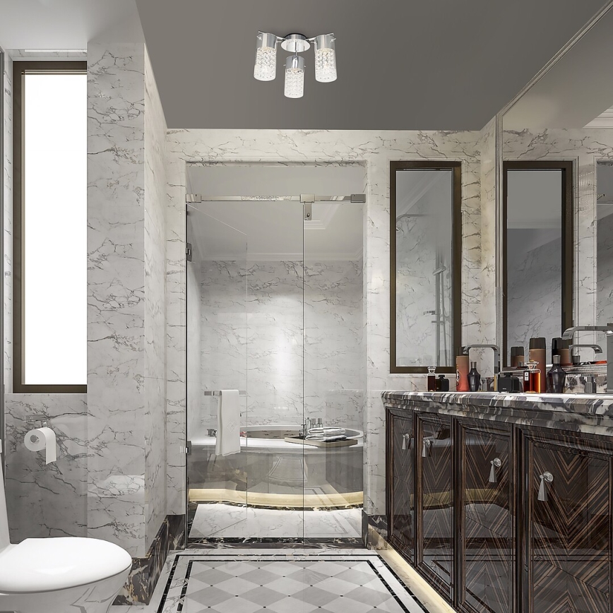 Rabalux - Lámpara de techo para baño, 3xE14/40W/230V, IP44, Ø 33,5 cm