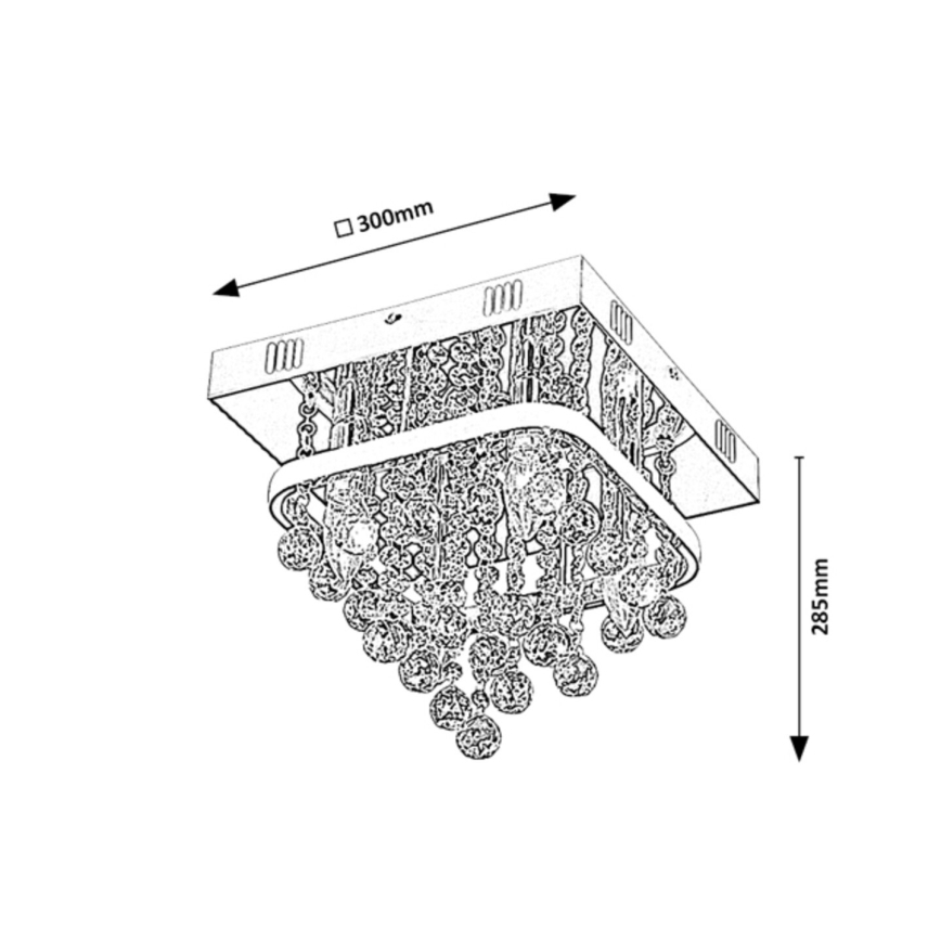 Rabalux - Lámpara de techo de cristal LED/23W/230V + 4xE14/40W