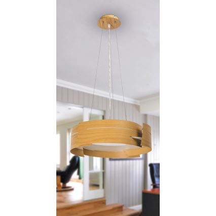 Rabalux 2245 - Lámpara colgante BERBERA 3xE27/60W/230V haya