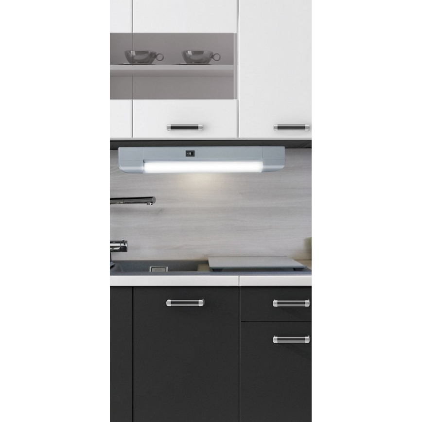 Rabalux - Iluminación para encimeras de cocina BAND LIGHT 1xG13/10W/230V 39,5 cm plata