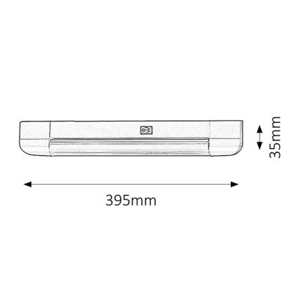 Rabalux - Iluminación para encimeras de cocina BAND LIGHT 1xG13/10W/230V 39,5 cm plata
