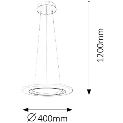 Rabalux 2428 - Lámpara colgante LED ADRIENNE LED/20W/230V plateado