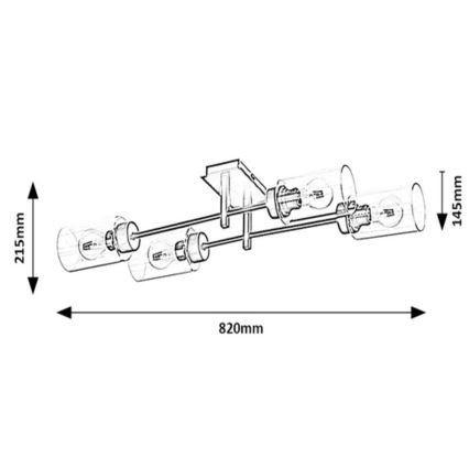 Rabalux - Lámpara de techo de superficie 4xE27/40W/230V 21,5x82 cm