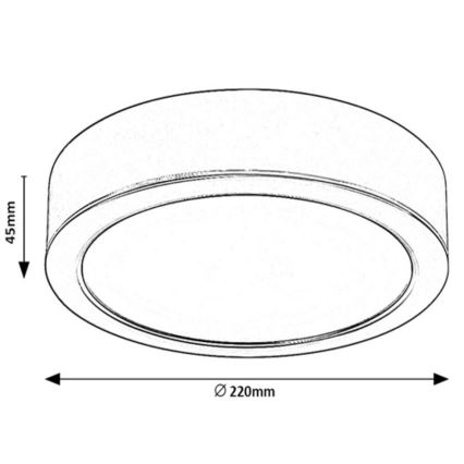 Rabalux - Lámpara de techo LED para baño LED/24W/230V Ø 22 cm IP44