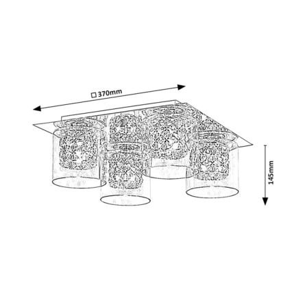 Rabalux - Lámpara de techo de cristal 4xG9/40W/230V 37x37 cm