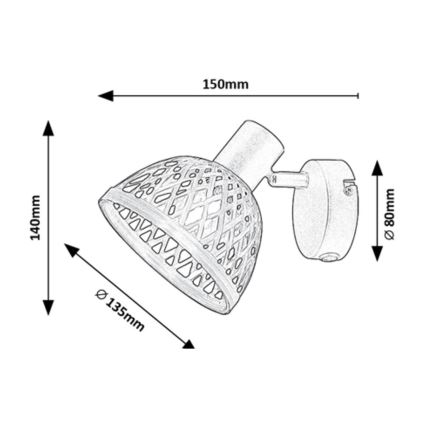 Rabalux - Foco de pared 1xE14/15W/230V ratán