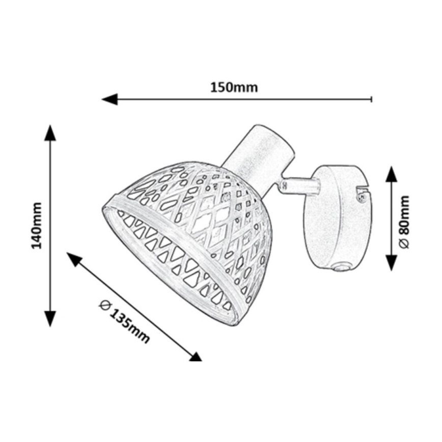 Rabalux - Foco de pared 1xE14/15W/230V ratán